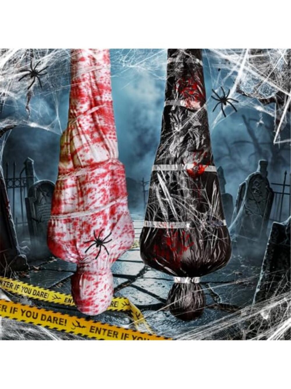 2 Packs 6ft Halloween Body Bags Decorations Outdoor, Hanging Corpse Props